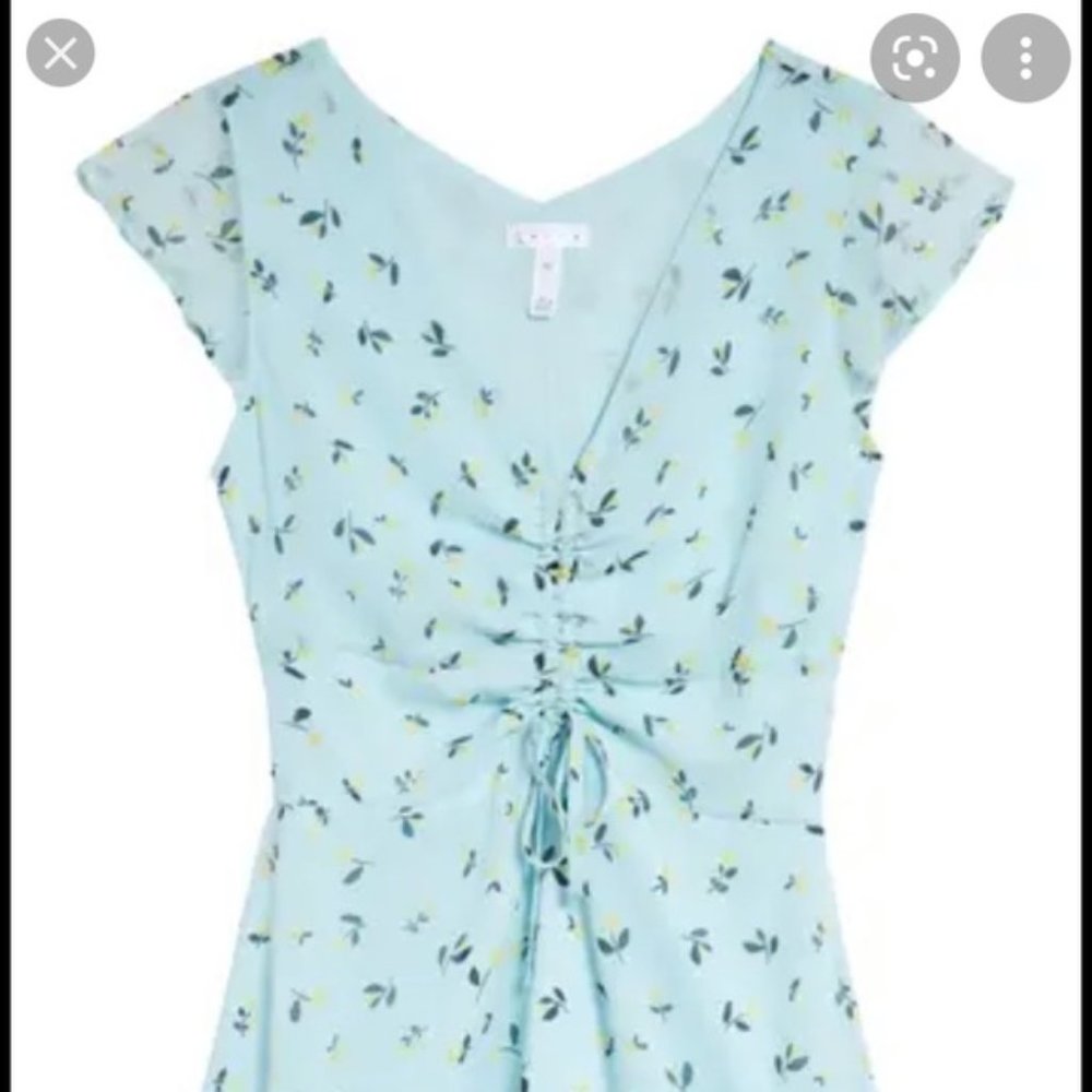 Leith blue cap mini sleeve dress